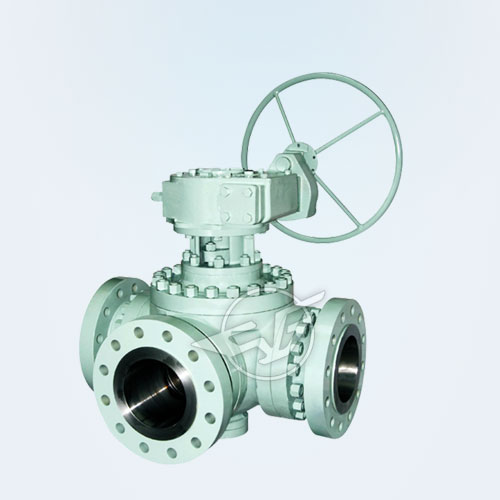 Three-way flanged ball valve 