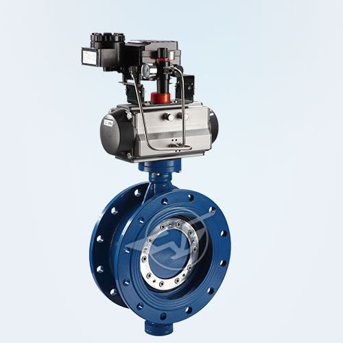 Pneumatic flange eccentric soft sealing butterfly valve