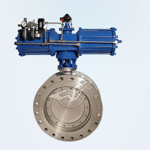 Pneumatic three eccentric hard sealing butterfly valve 