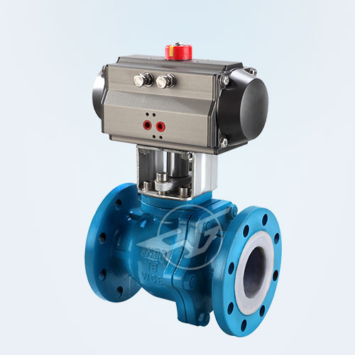 Pneumatic-lined ball valve