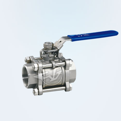 Three-piece welded stainless steel ball valve